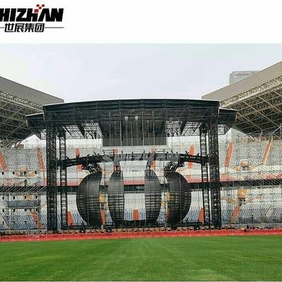 Heavy Duty Customized Concert Truss System LED Ball Curved Lighting Truss Structure