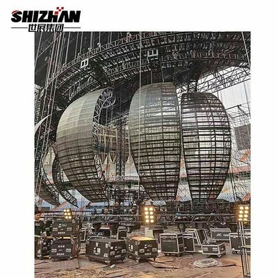 Heavy Duty Customized Concert Truss System LED Ball Curved Lighting Truss Structure