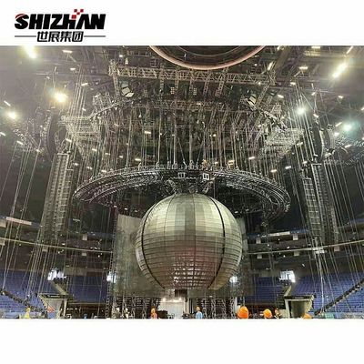 Heavy Duty Customized Concert Truss System LED Ball Curved Lighting Truss Structure