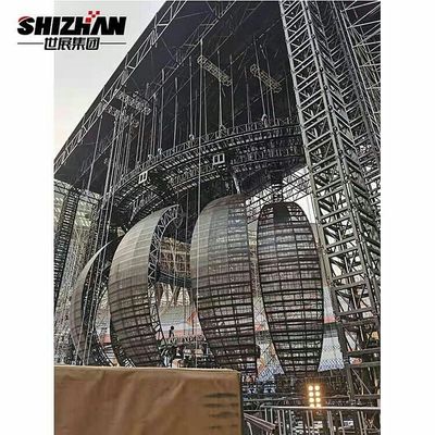 Heavy Duty Customized Concert Truss System LED Ball Curved Lighting Truss Structure