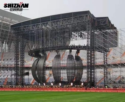 Heavy Duty Customized Concert Truss System LED Ball Curved Lighting Truss Structure