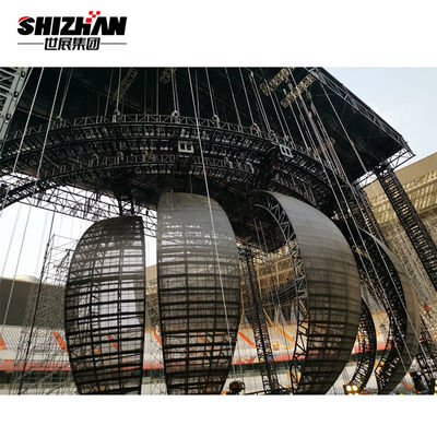 Heavy Duty Customized Concert Truss System LED Ball Curved Lighting Truss Structure