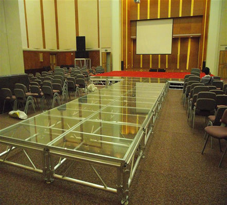 750kg/sqm Acrylic Event Glass Stage Aluminum Stage Platform