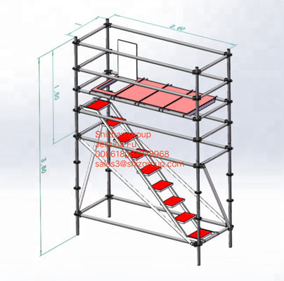 Customized Mobile Steel Scaffold Aluminium Access Tower diagonal pipe