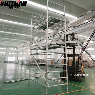 Customized Mobile Steel Scaffold Aluminium Access Tower diagonal pipe