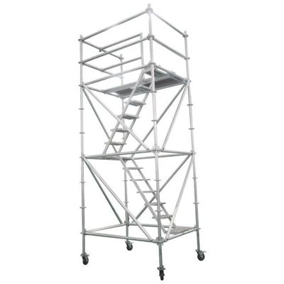 H Frame Aluminum Mobile Steel Scaffolding Movable With Wheels Easy Install