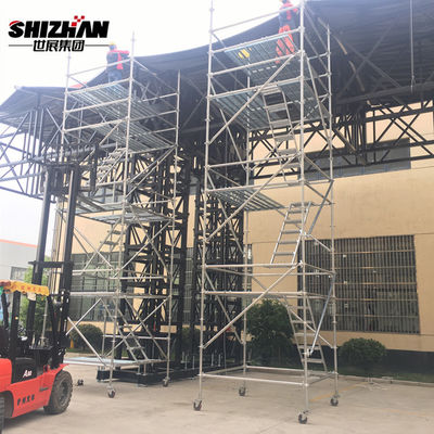 H Frame Aluminum Mobile Steel Scaffolding Movable With Wheels Easy Install