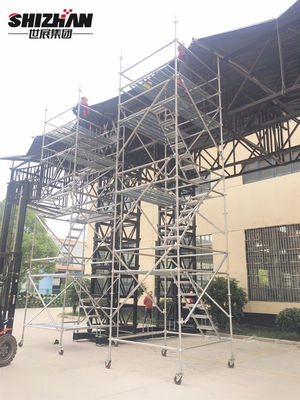 H Frame Aluminum Mobile Steel Scaffolding Movable With Wheels Easy Install