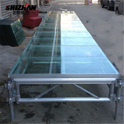 Wedding Glass Stage Ceremony Swimming Pool Floor Acrylic Transparent Mobile Stage Platform