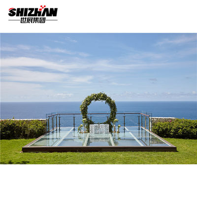 Wedding Glass Stage Ceremony Swimming Pool Floor Acrylic Transparent Mobile Stage Platform