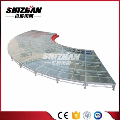 Anti Slip Catwalk Tempered Glass Stage Show Aluminum Frame Loading